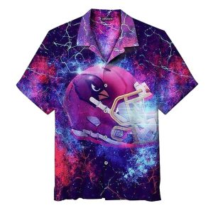 Arizona Cardinals Logo Helmet In Sky Hawaiian Shirt
