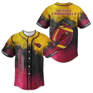 Arizona Cardinals Logo Red And Black Vintage Baseball Jersey