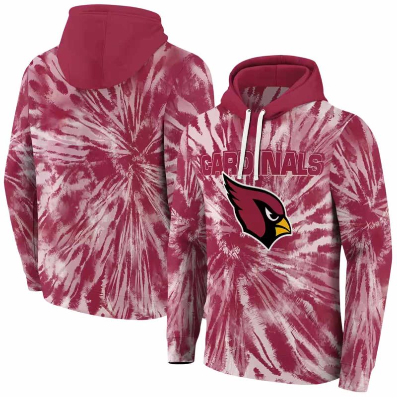 Arizona Cardinals Logo Tie Dye Pattern Red Aop Hoodie 1