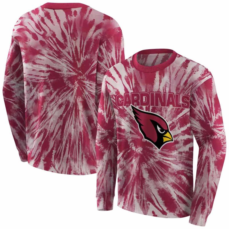 Arizona Cardinals Logo Tie Dye Pattern Red Aop Sweatshirt 1