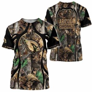 Arizona Cardinals Lovely Camo Hunting Logo AOP T Shirt