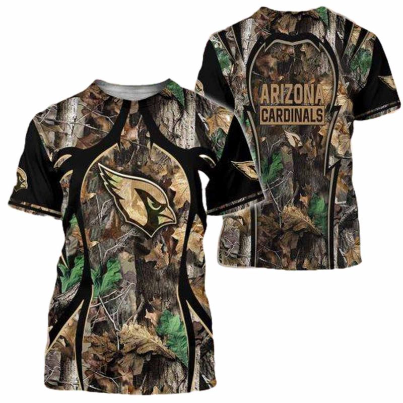 Arizona Cardinals Lovely Camo Hunting Logo Aop T Shirt 1