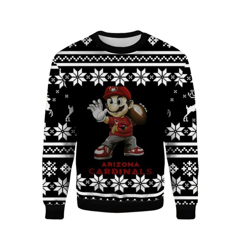 Arizona Cardinals Mario Ugly Sweater 1