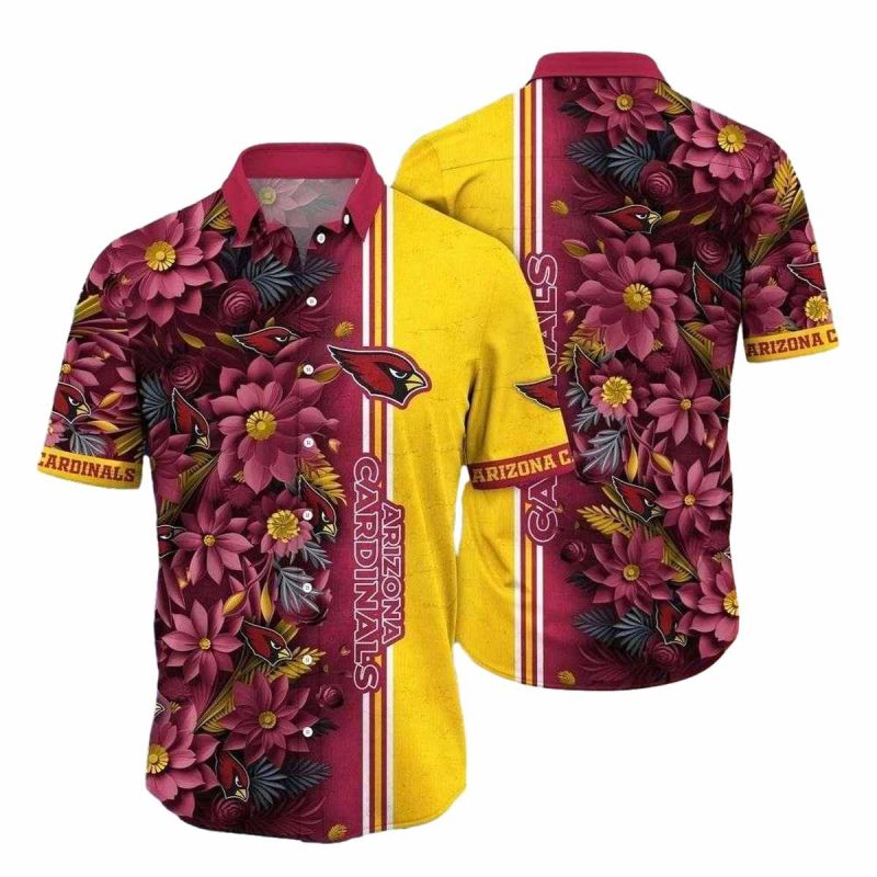 Arizona Cardinals Maroon Sunset Tropical Hawaiian Shirt 1