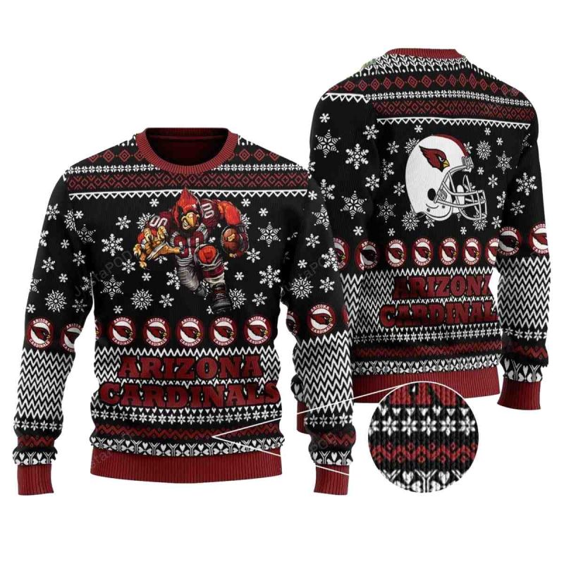 Arizona Cardinals Mascot And Helmet Ugly Sweater 1