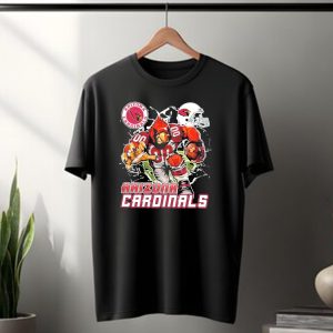 Arizona Cardinals Mascot Breaking Through Wall Vintage Football Helmet T-Shirt