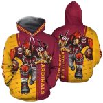 Arizona Cardinals Mascot Red Yellow AOP Hoodie