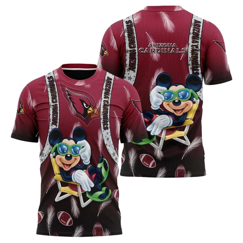 Arizona Cardinals Mickey Mouse Lovely Aop T Shirt 1