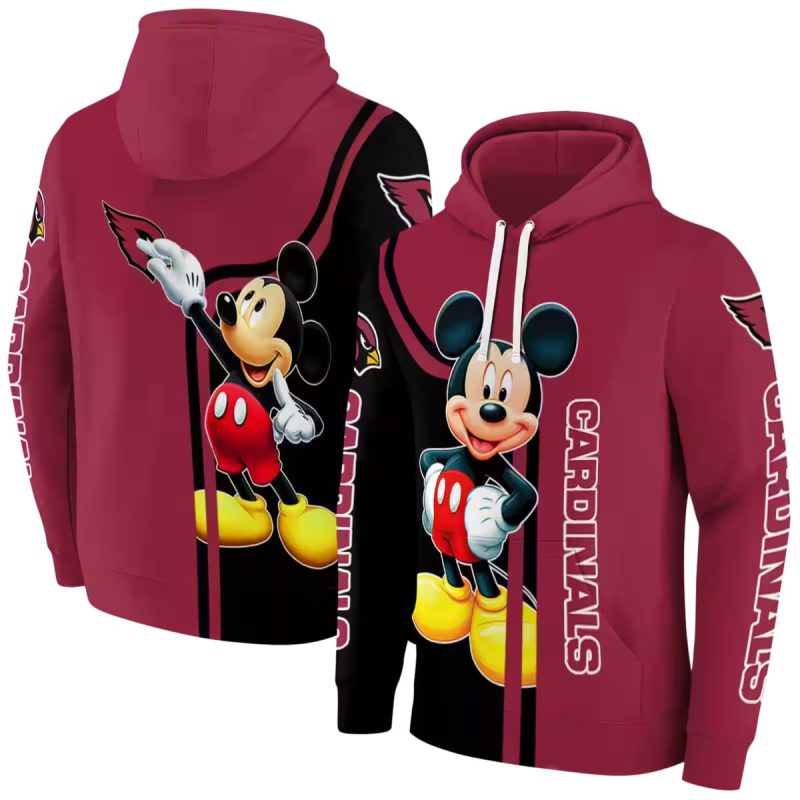 Arizona Cardinals Mickey Mouse Red Black Aop Hoodie 1