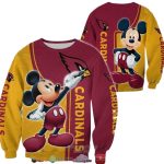 Arizona Cardinals Mickey Red Gold AOP Sweatshirt