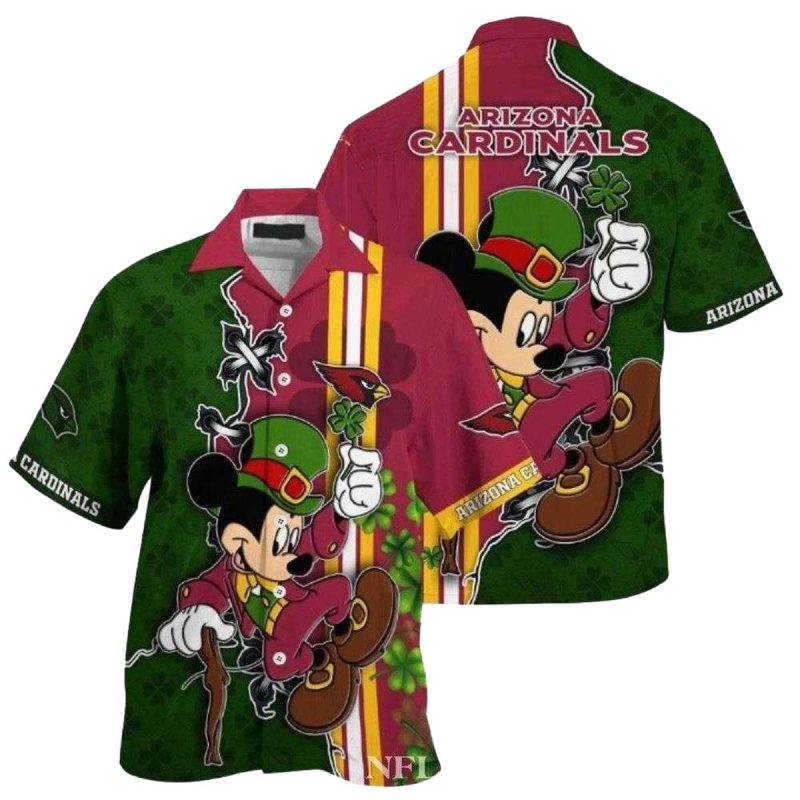 Arizona Cardinals Mickeys St Patricks Day Hawaiian Shirt 1