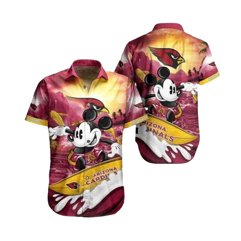 Arizona Cardinals Mickeys Surfing Adventure Hawaiian Shirt 1