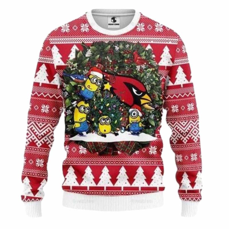 Arizona Cardinals Minion Christmas Ugly Sweater 1