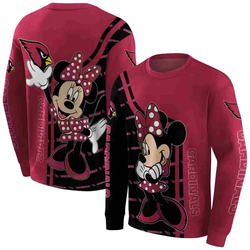 Arizona Cardinals Minnie Mouse Red Aop Sweatshirt 1