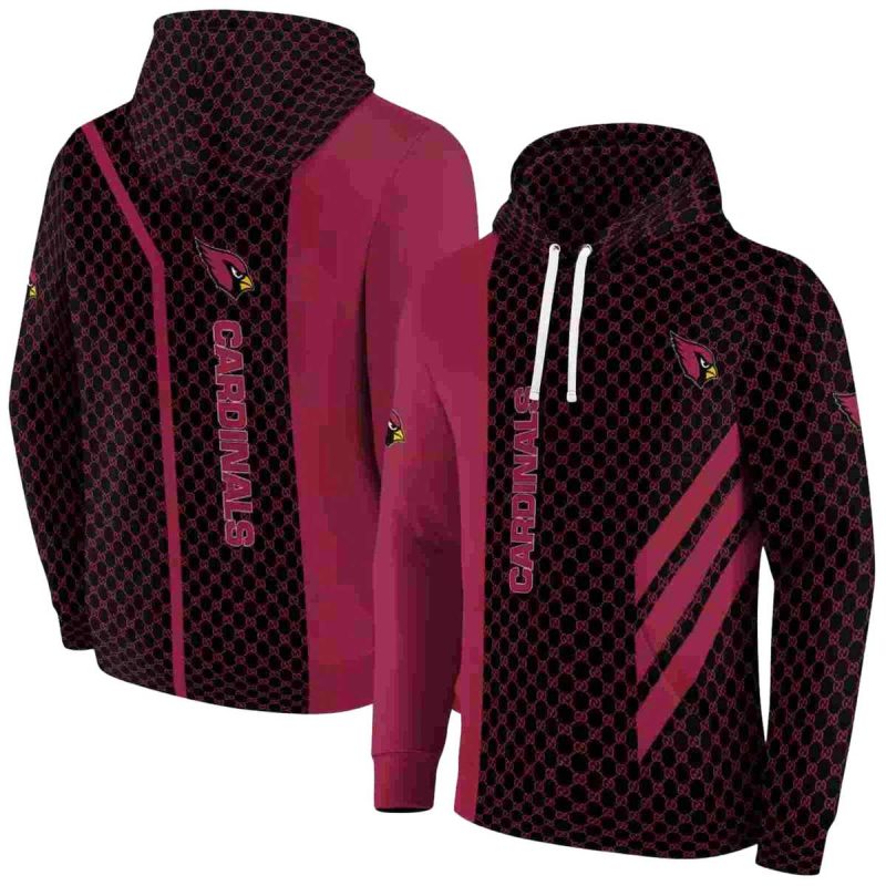 Arizona Cardinals Monogram Pattern Red Aop Hoodie 1