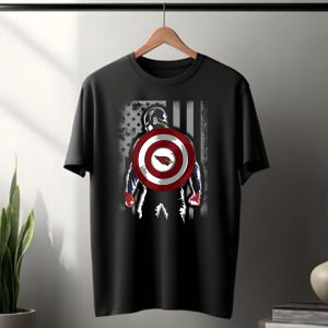Arizona Cardinals NFL Captain America Shield American Flag T-Shirt