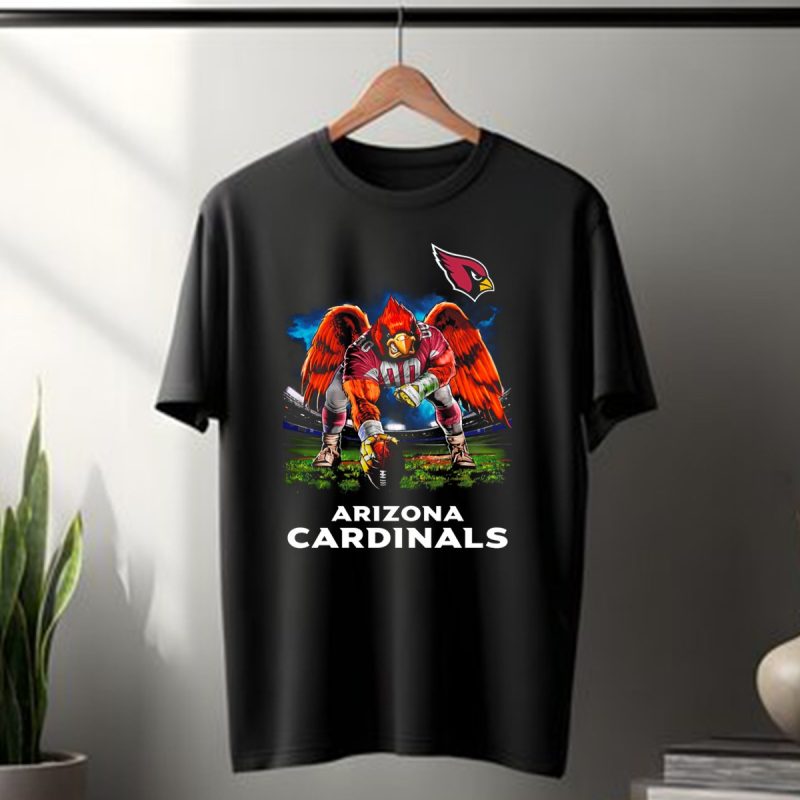 Arizona Cardinals Nfl Football Bird Mascot 3 Point Stance Stadium Scene T Shirt 1 T Shirt 1