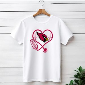 Arizona Cardinals Nurse Heartbeat Stethoscope T-Shirt