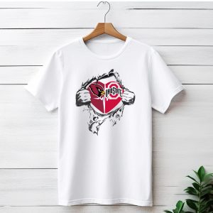 Arizona Cardinals Ohio State Buckeyes Logo Heart T-Shirt