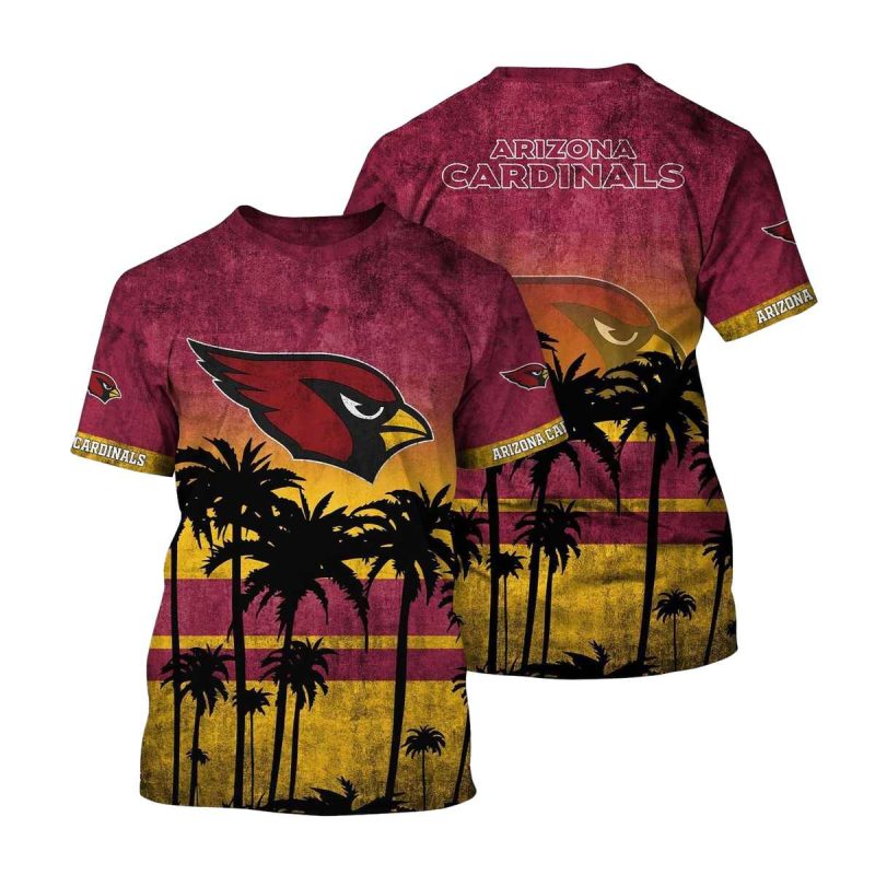 Arizona Cardinals Palm Tree Hawaii Style Aop T Shirt 1