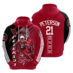 Arizona Cardinals Patrick Peterson 21 Red Black AOP Hoodie