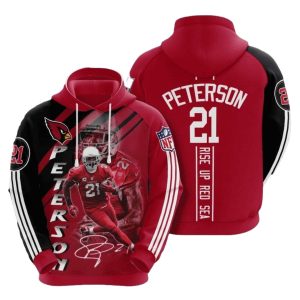 Arizona Cardinals Patrick Peterson 21 Red Black AOP Hoodie