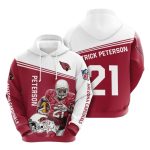 Arizona Cardinals Patrick Peterson 21 Red White AOP Hoodie