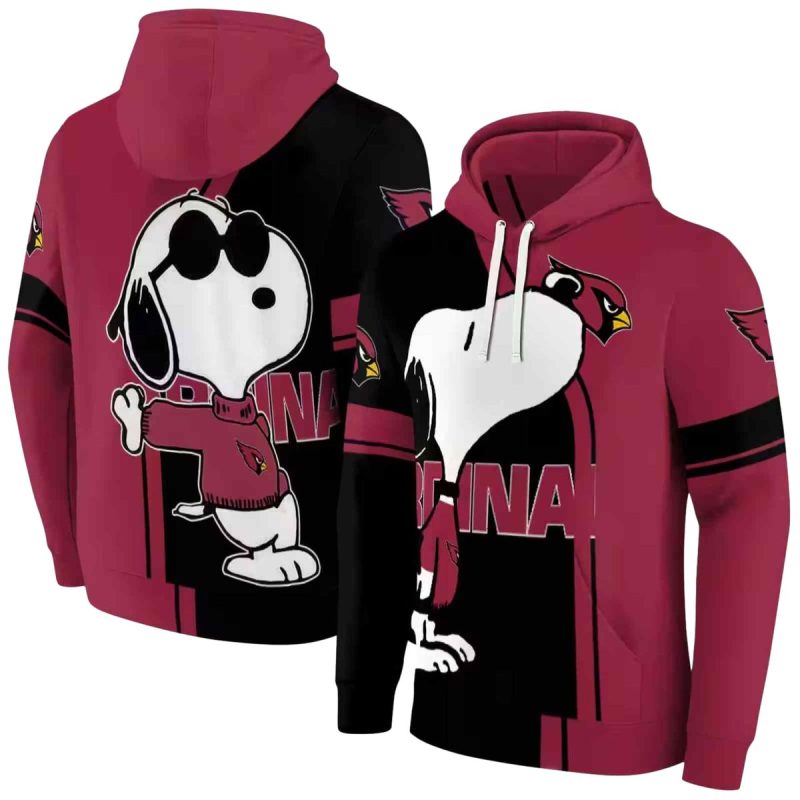 Arizona Cardinals Playful Snoopy Red Aop Hoodie 1
