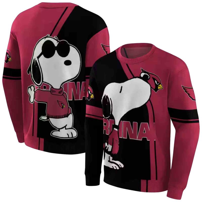 Arizona Cardinals Playful Snoopy Red Aop Sweatshirt 1