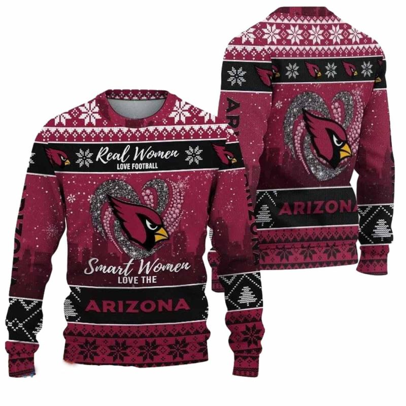 Arizona Cardinals Real Women Smart Women Ugly Sweater 1