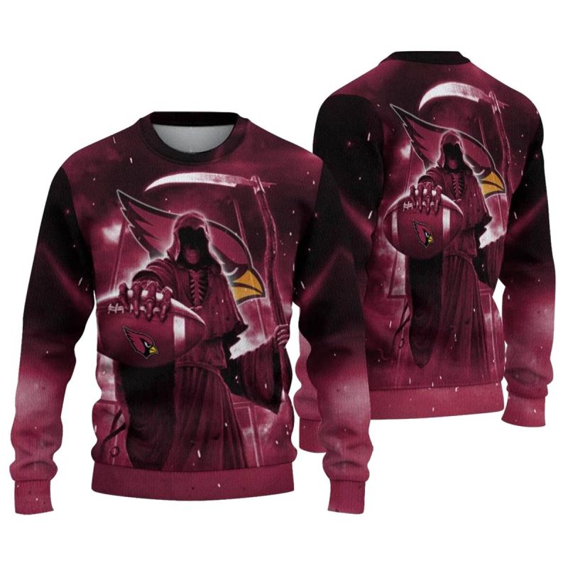 Arizona Cardinals Reaper Scythe Red Aop Sweatshirt 1