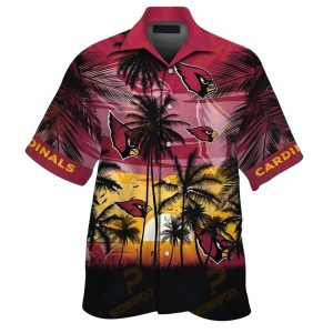 Arizona Cardinals Red Beach Sunset Hawaiian Shirt