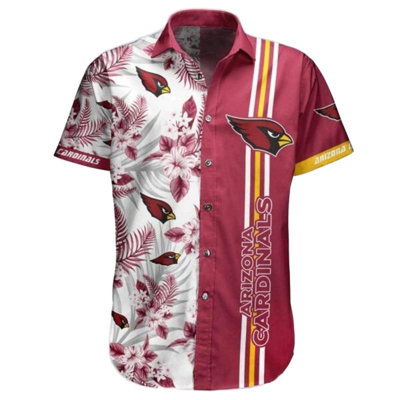 Arizona Cardinals Red White Flower Hawaiian Shirt 1
