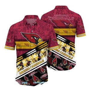 Arizona Cardinals Red Yellow Flower Hawaiian Shirt