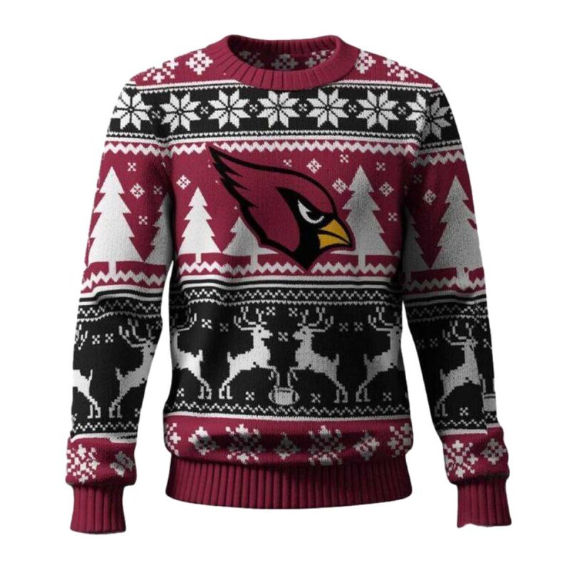 Arizona Cardinals Reindeer Football Ugly Christmas Sweater 1