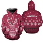 Arizona Cardinals Reindeer Merry Christmas Red AOP Hoodie