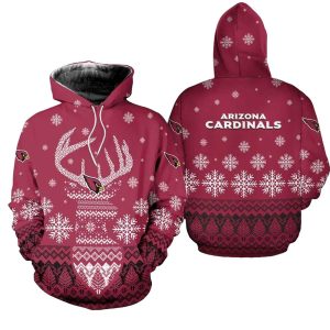 Arizona Cardinals Reindeer Merry Christmas Red AOP Hoodie