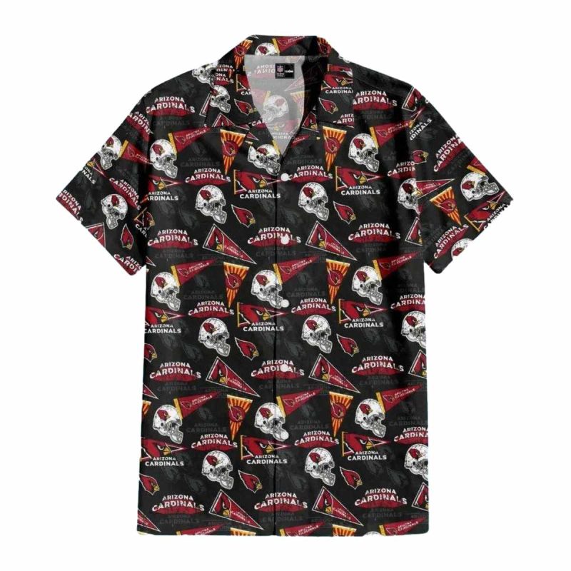 Arizona Cardinals Retro Banner And Skull Hawaiian Shirt 1