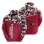Arizona Cardinals Rise Up Red Sea Red Black White Camo AOP Hoodie