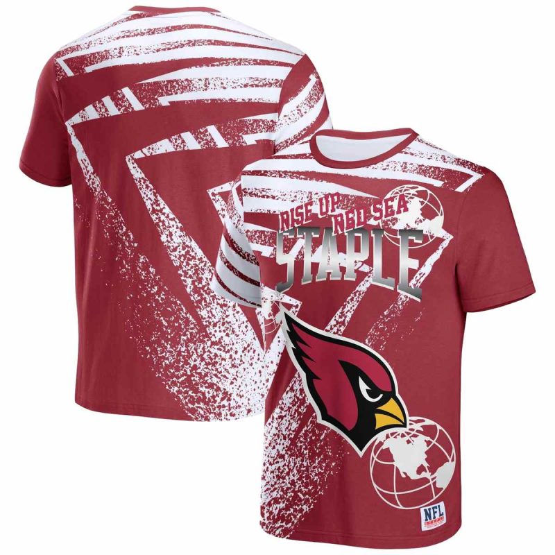 Arizona Cardinals Rise Up Red Sea Staple Aop T Shirt 1