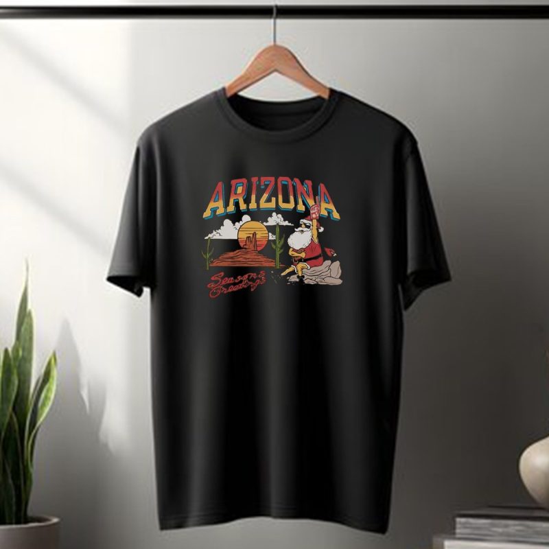 Arizona Cardinals Santa Desert Seasons Greetings Christmas T Shirt 1 T Shirt 1