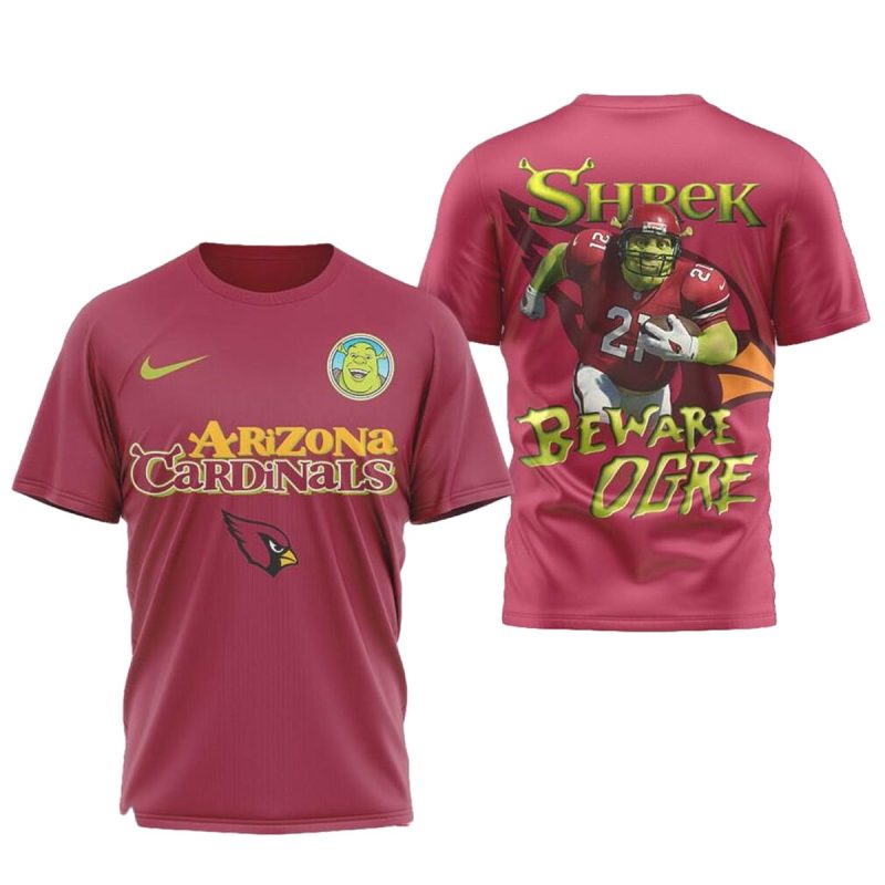 Arizona Cardinals Shrek Beware Ogre Aop T Shirt 1