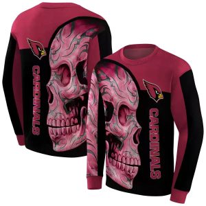 Arizona Cardinals Skull Motif Red Black AOP Sweatshirt