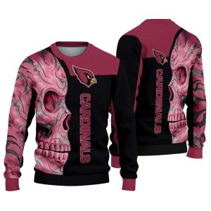 Arizona Cardinals Skull Swirl Red Black AOP Sweatshirt