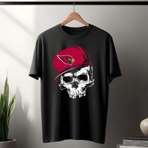 Arizona Cardinals Skull With Logo Cap T-Shirt