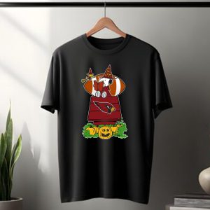 Arizona Cardinals Snoopy Halloween Football Pumpkin Scene T-Shirt