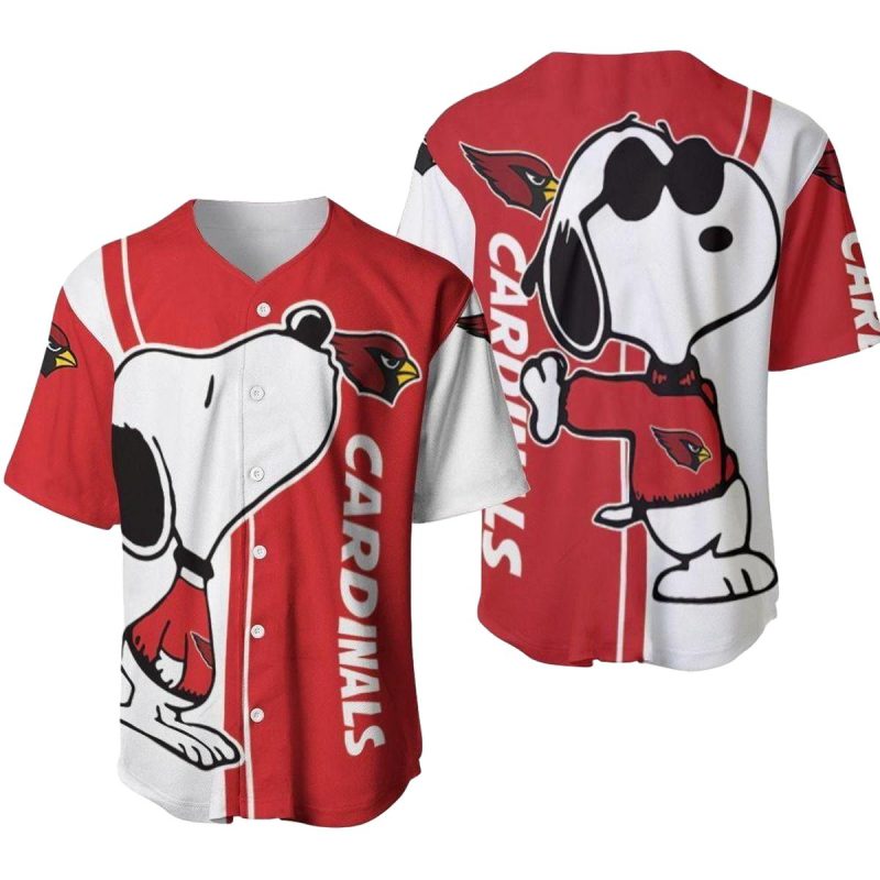 Arizona Cardinals Snoopy Lover Baseball Jersey 1
