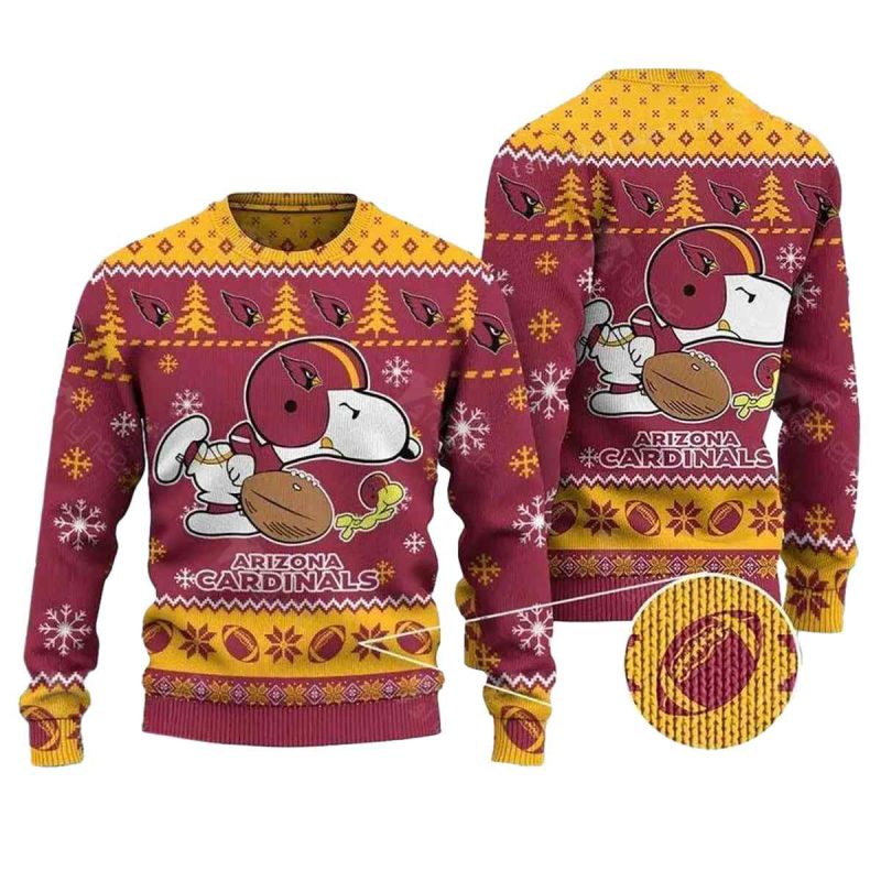 Arizona Cardinals Snoopy Player Ugly Sweater 1
