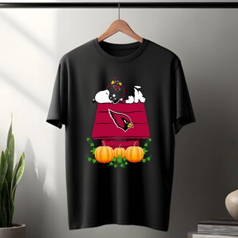 Arizona Cardinals Snoopy Pumpkin House T Shirt T Shirt 1