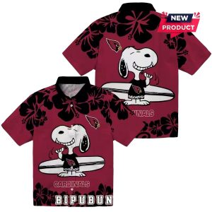 Arizona Cardinals Snoopy Surfing Hawaiian Shirt